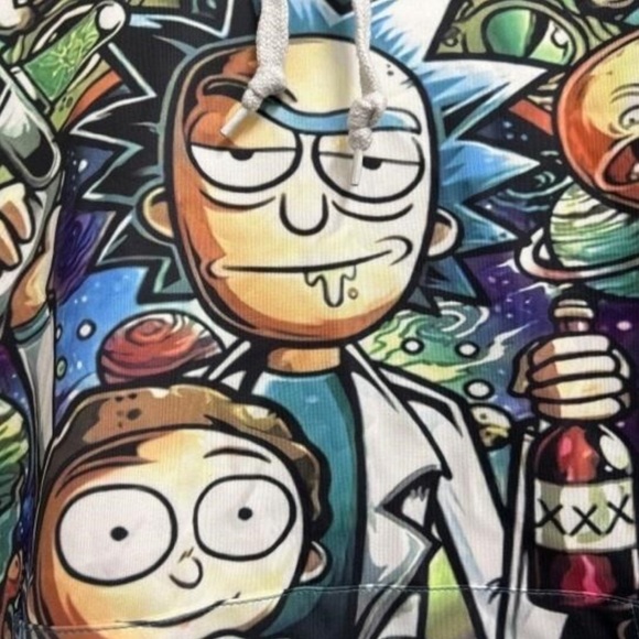 Devin Du Mens Rick & Morty Hoodie Sweatshirt All Over Print Pullover Y2K - Picture 2 of 3